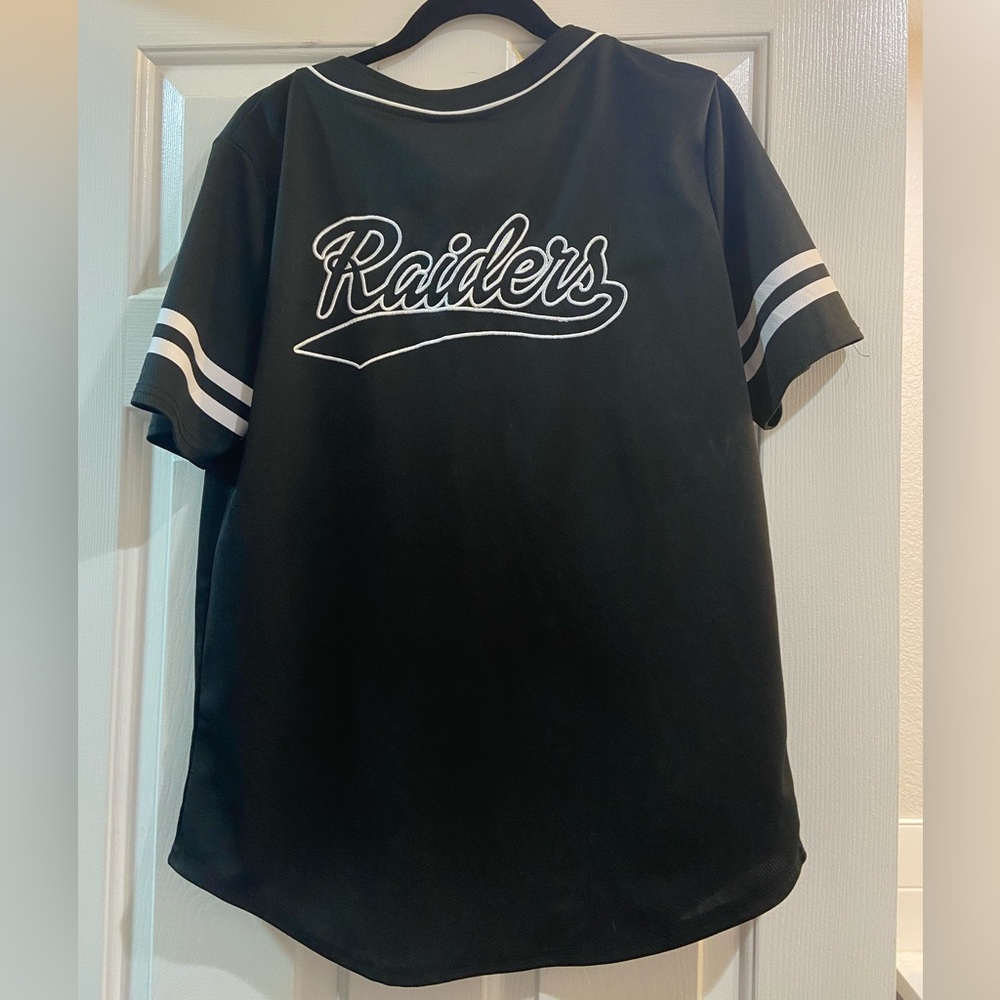 NFL Black and White Raiders Jersey Shirt - Picture 2 of 3